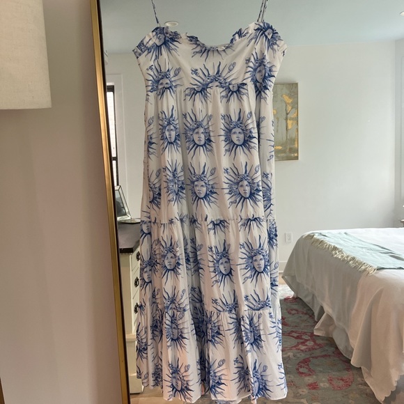 COPY - Amanda Uprichard small midi dress. Blue and white sun face print. New co… - Picture 2 of 4